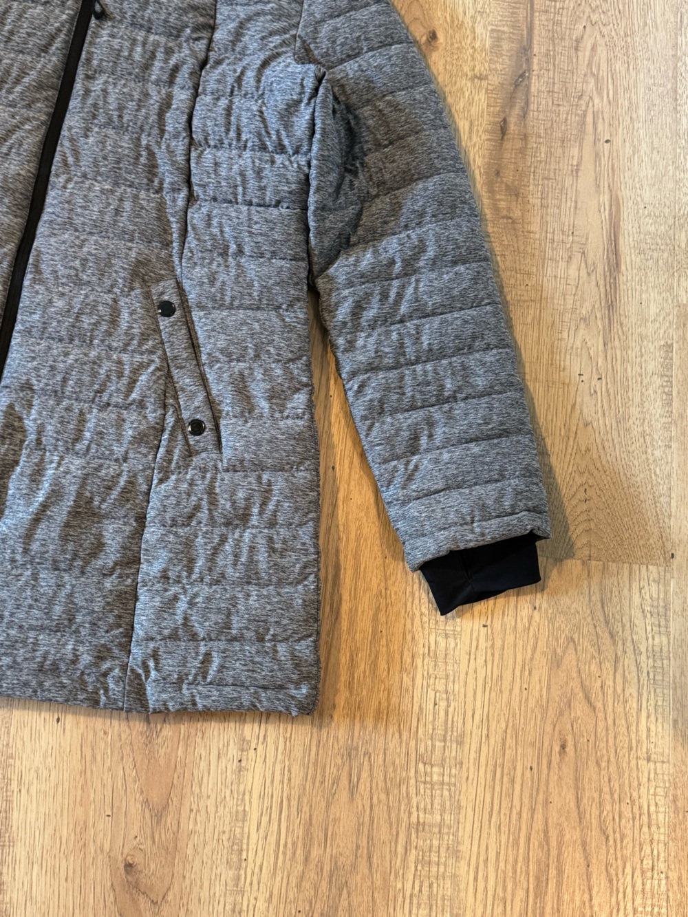 Halitech Women’s Hooded Puffer Jacket Gray Black Size L - Picture 5 of 7